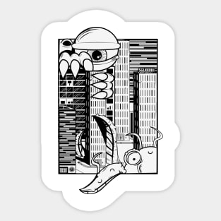 invasion city Sticker